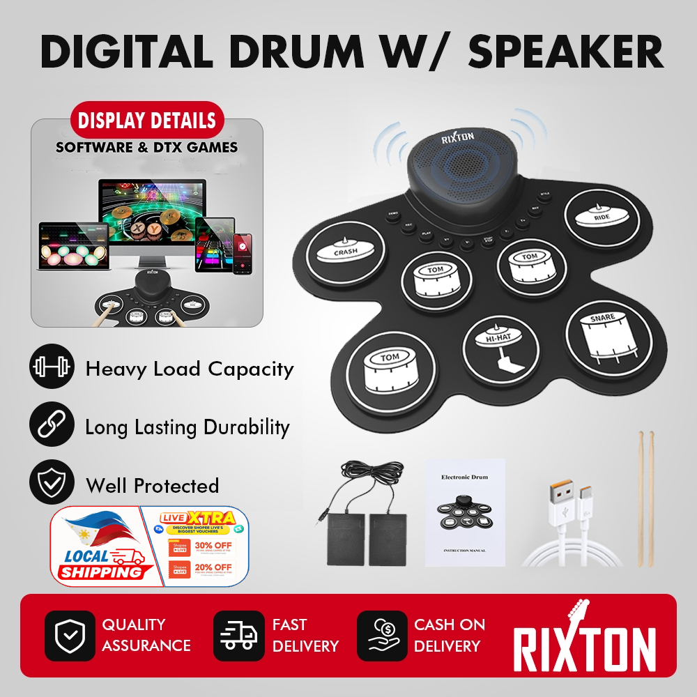 RIXTON Drum Set Digital Roll-up Electric Drum Pad Silicone toys for kids boy Electronic Drum Pad