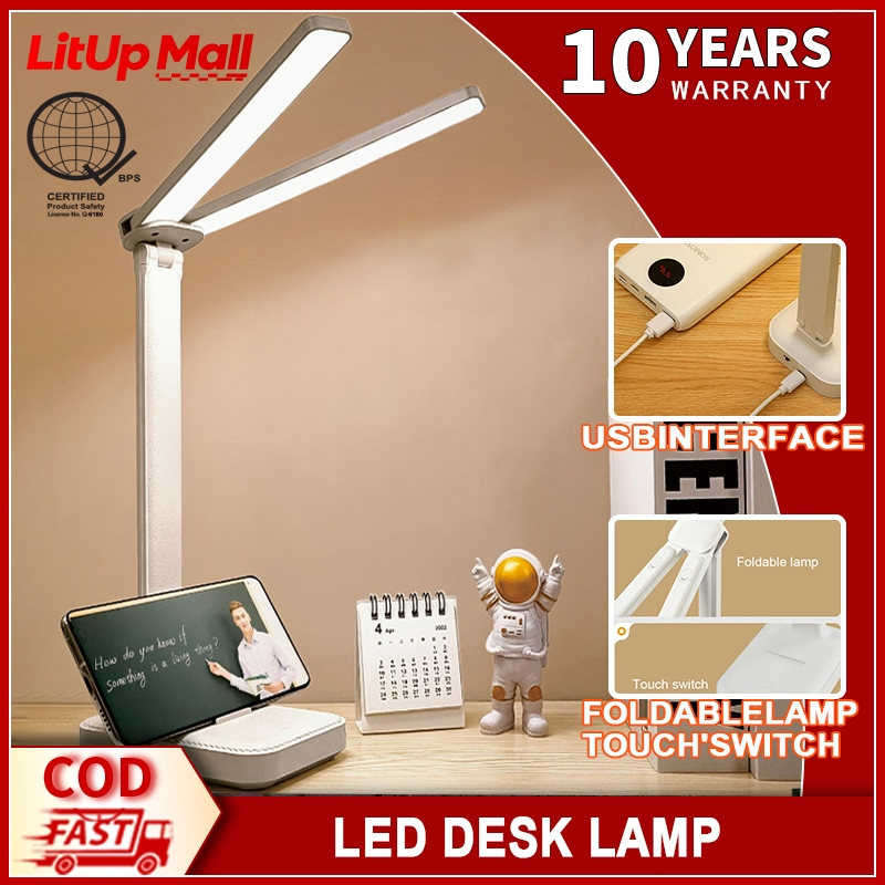 LitUp Double Head LED Desk Lamp Rechargeable Table Lamp Study Lamp Student Reading Light Brightness