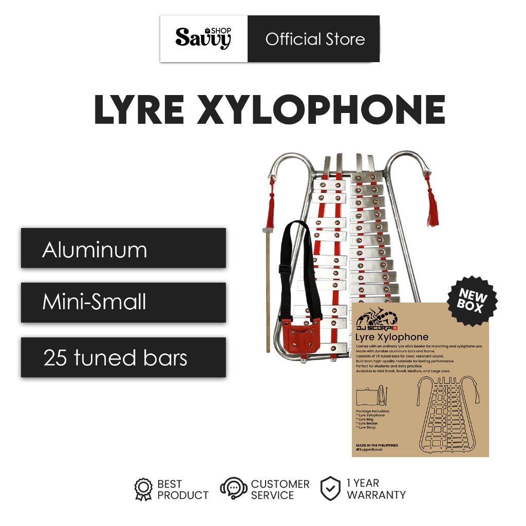 DJ Scorpio Lyre Xylophone - (Mini Small) with Free Bag, Lyre Beater, Strap Musical Instrument - SS
