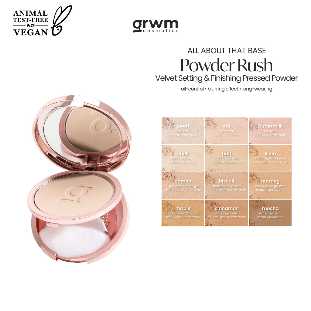 GRWM Cosmetics All About that Base Powder Rush Velvet Setting & Finishing Pressed Powder [blurring]