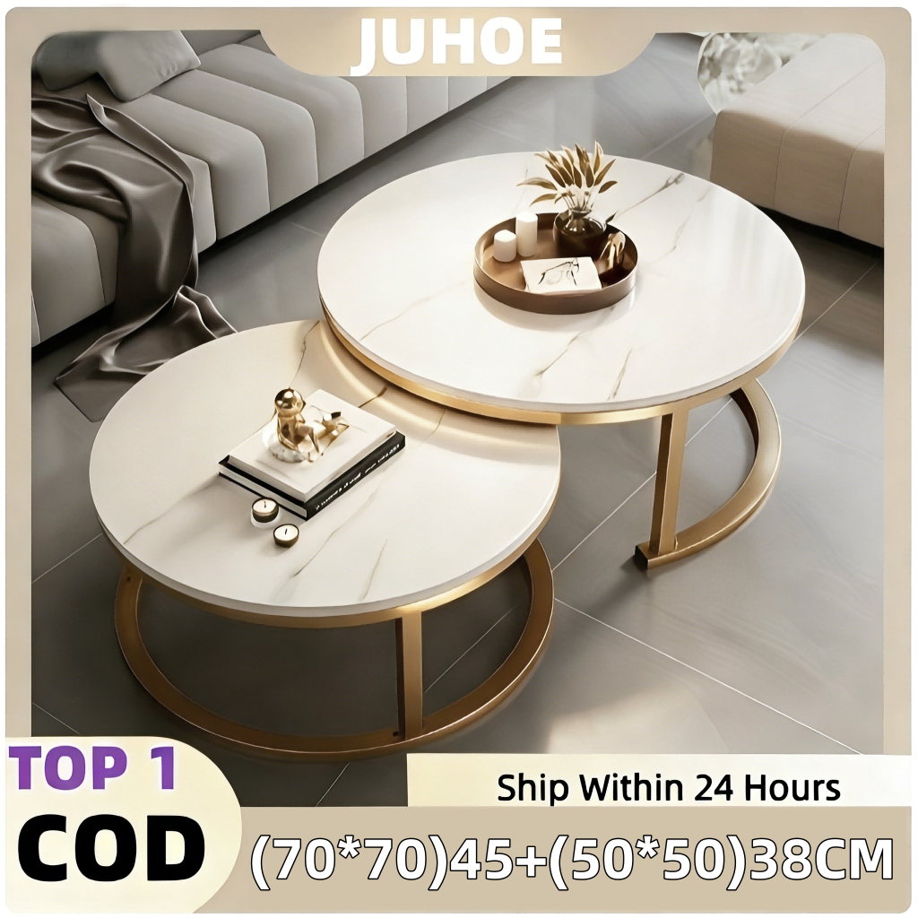 Modern Tea table Round Combination Wood Coffee Table Living Room Home Table Nordic style(COD)