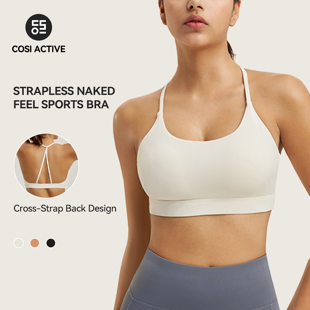 COSI ACTIVE sports bra for women yoga bra strapless seamless Cross-strap Designat with padding