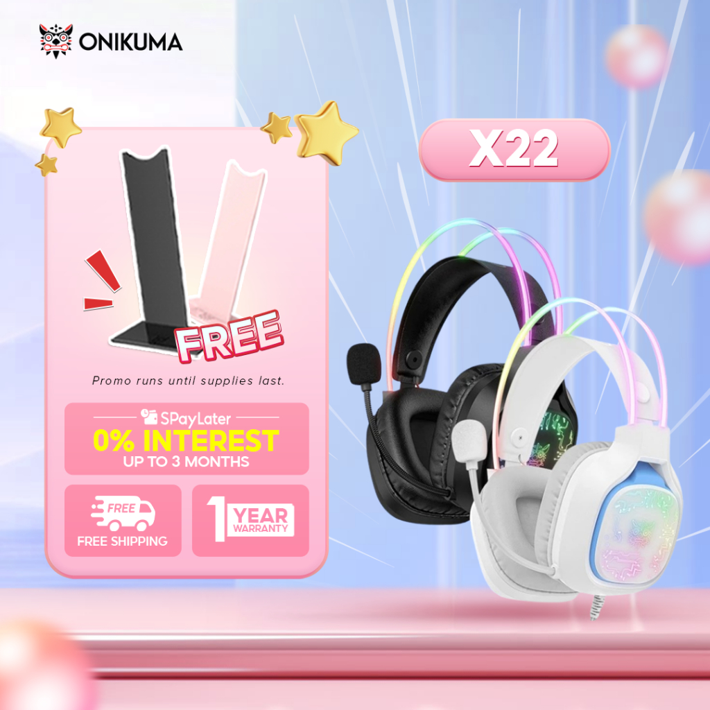 ONIKUMA X22 Wired Gaming Headset With Mic RGB Dynamic Light Gaming Headphones For PC Laptop