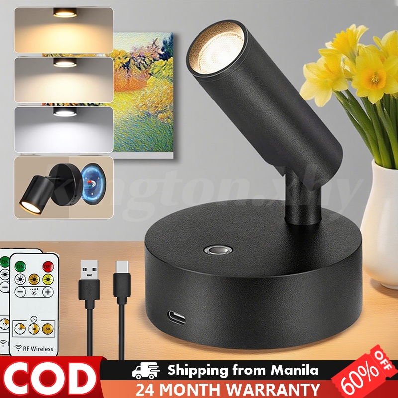 Magnetic Base Wall Light Spotlight Wall Sconce LED Rechargeable Cordless 360° Rotatable Dimmable