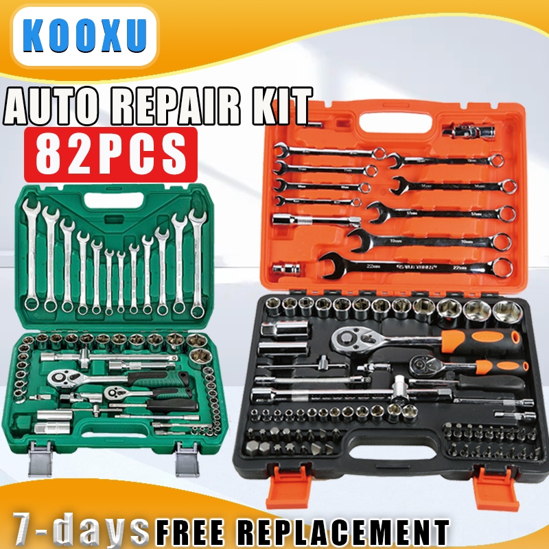 Socket Wrench Set Tool Box 82Pcs/61Pcs Motorcycle Tool Set Portable Tools Set Ratchet Wrench Set