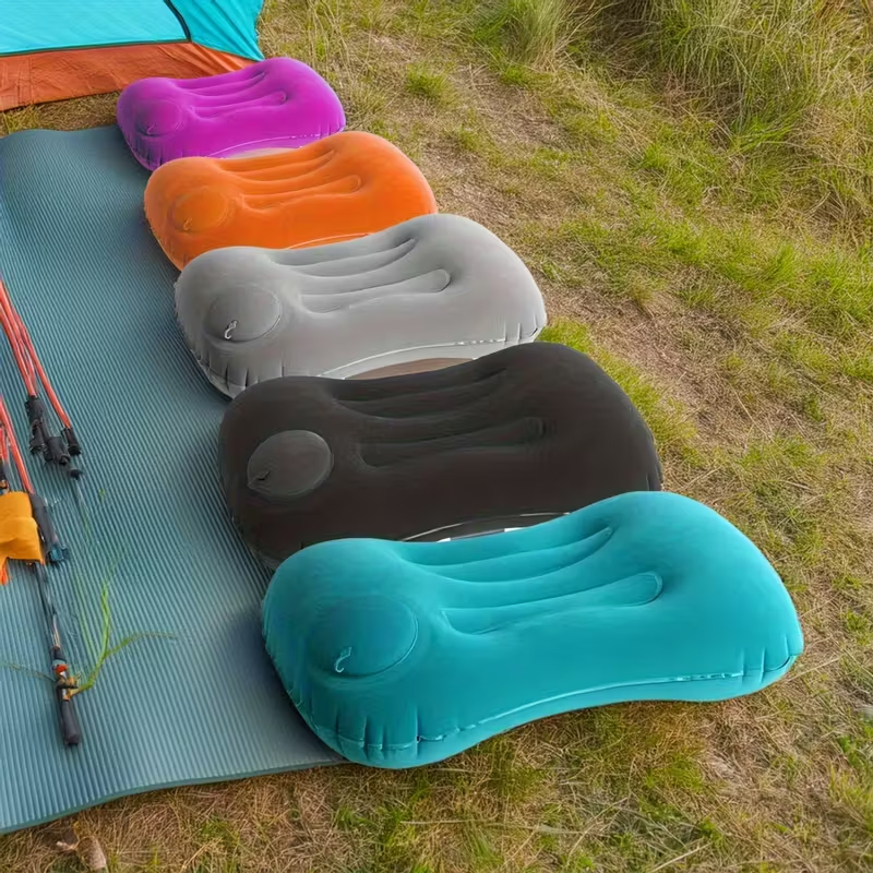 Inflatable Pillow Travel Press Type Portable Air Pillow Camping Cushion Head Neck U-Shape Pillow