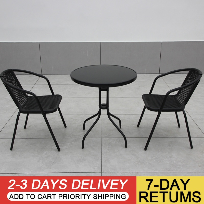 Outdoor table and chair set, patio lounge chairs, waterproof and sun-proof table and chairs