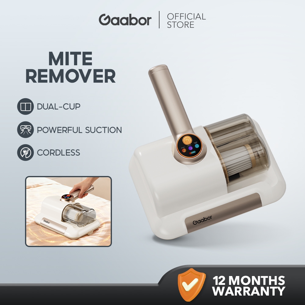 【New】Gaabor UV-C Cordless Dust Mite Vacuum with Dual Cups 10KPa Suction for Allergen Removal
