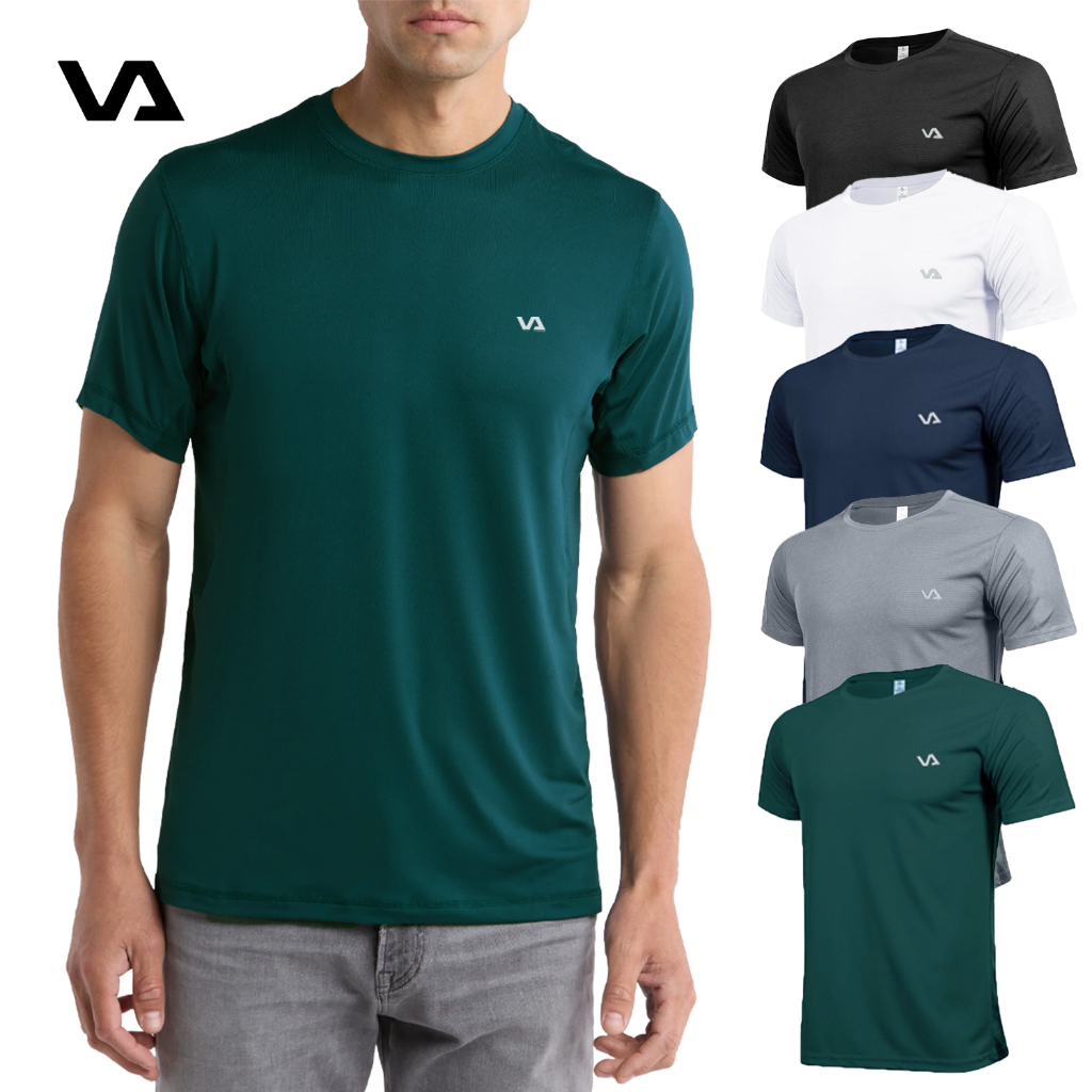 VadimaSports DarkGreen mens round neck shirt plainkorean for men and women unisex sports Breathable
