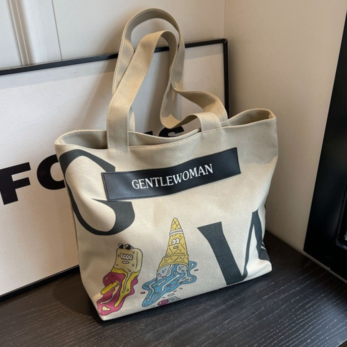 Mumu 3079 Thai New Fashion Gentle woman Canvas Shoulder Bag Tote Bag With Zipper For Women