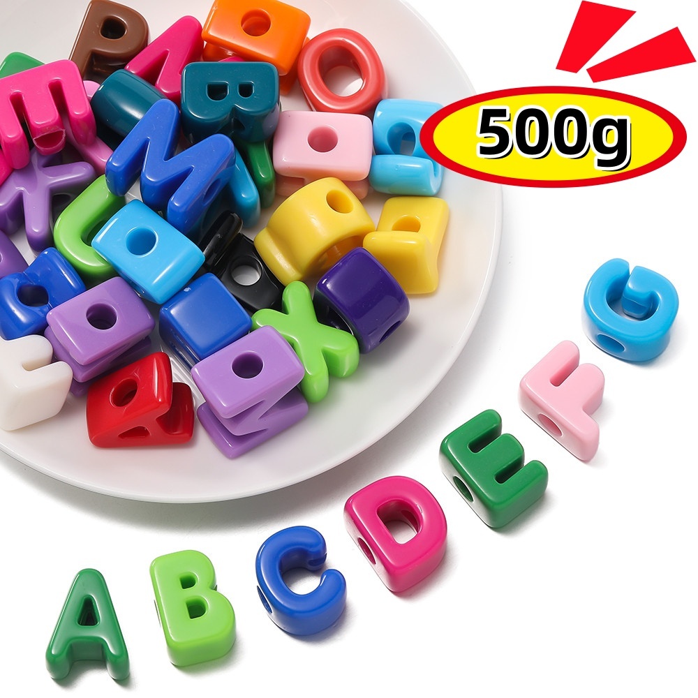 Wholesale ManilaGo Chunky Letter 500g Large Hole Letter Beads for DIY Keychain Charm Bracelet Making