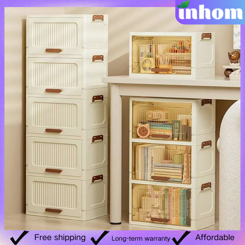 32cm Foldable Storage Cabinet Multi-Tier Drawers | Multi-Functional Flip-Top Storage Cabinet