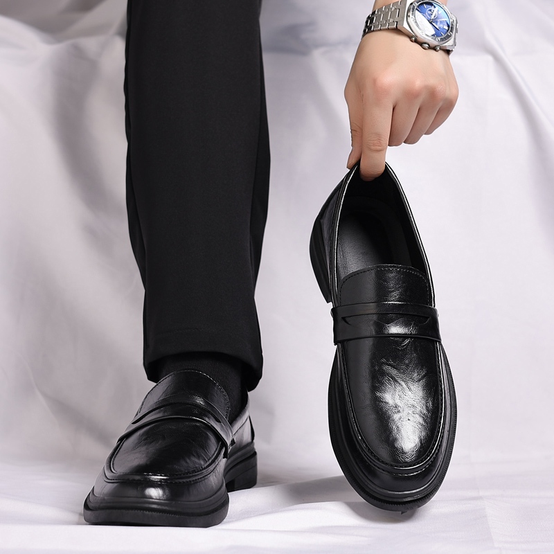Men's Penny Loafers Slip On Lazy Shoes Leather Casual Shoes 39-44 Super Soft high-end leather shoes