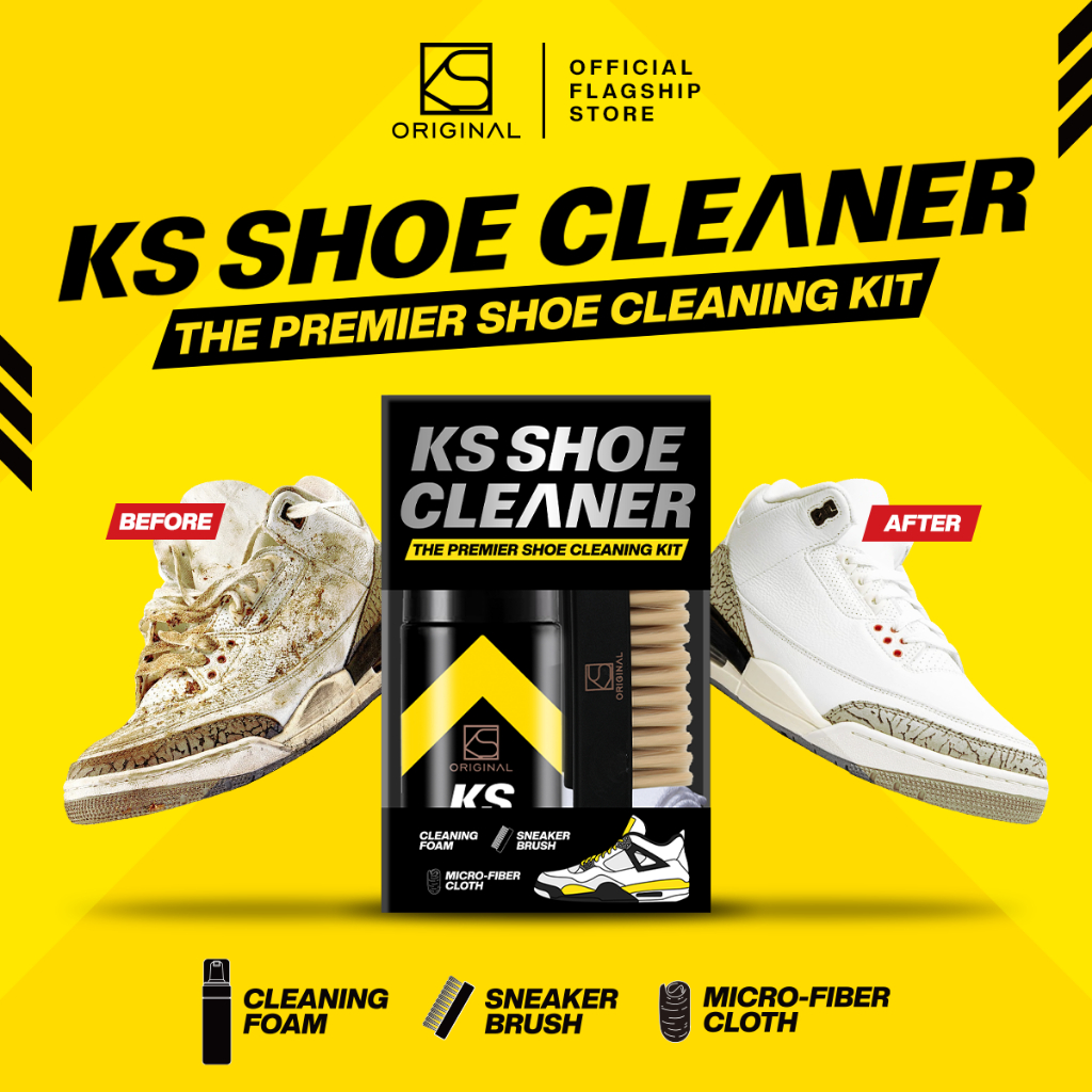 KS Shoe Cleaner Travel Kit – Portable Premium Sneaker Cleaning Safe White Shoes Care Dry Clean Set