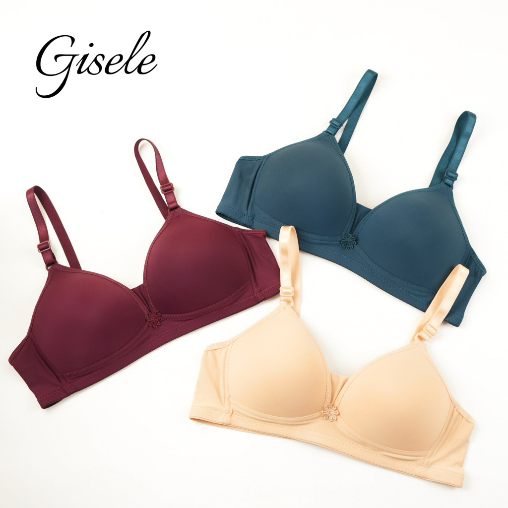 Gisele Bra for Women Comfortable Nylon Bra Non-Wired Adjustable Straps Cool & Breathable Cup B