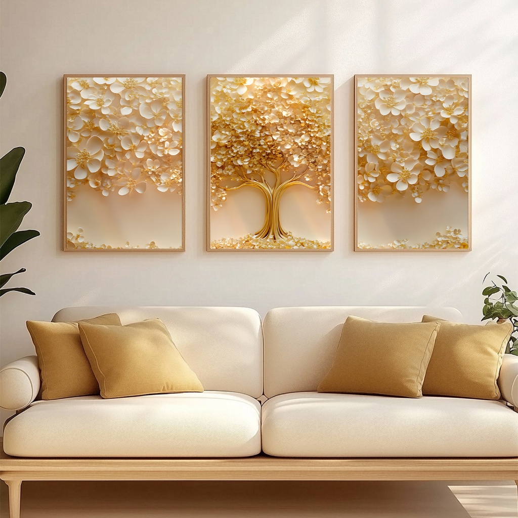 3PCS MONEY TREE Affordable Wall Art Home Decoration