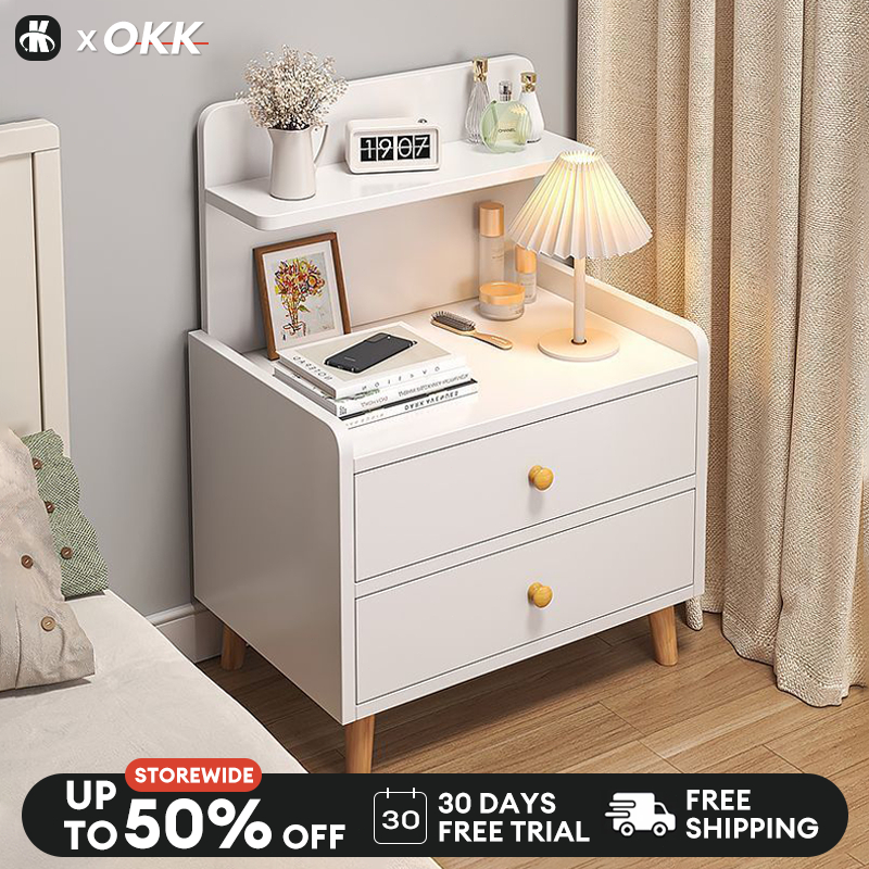 Wooden Bedside Table Household Bedside Storage Nightstand Modern Simple Style Wooden Storage Rack