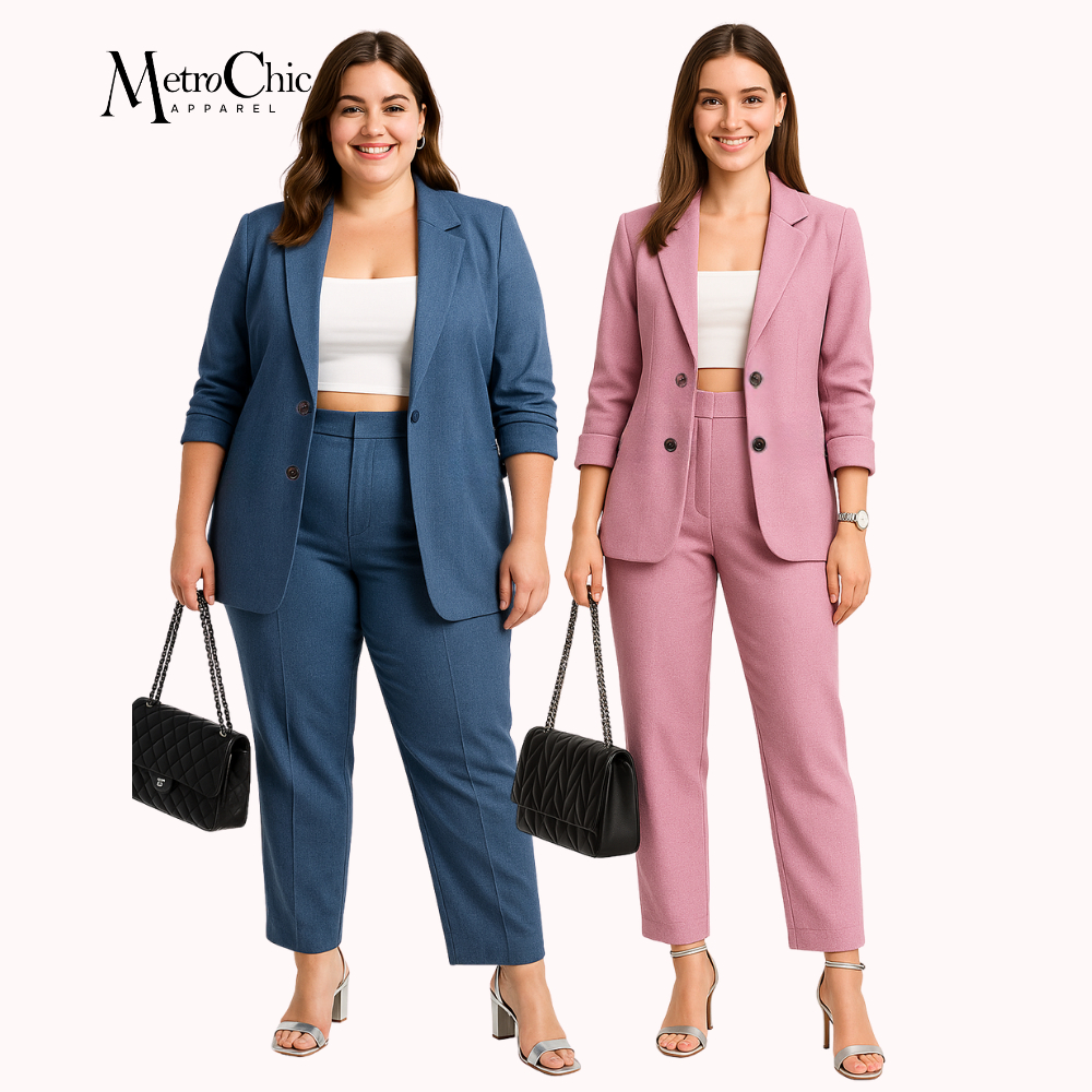 MC Blazer Pants Set for Women ALL SIZES WOOVEN Coordinates