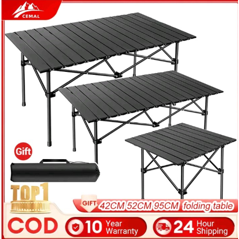 CEMAL Outdoor folding table portable camping table and chairs party night market stall set