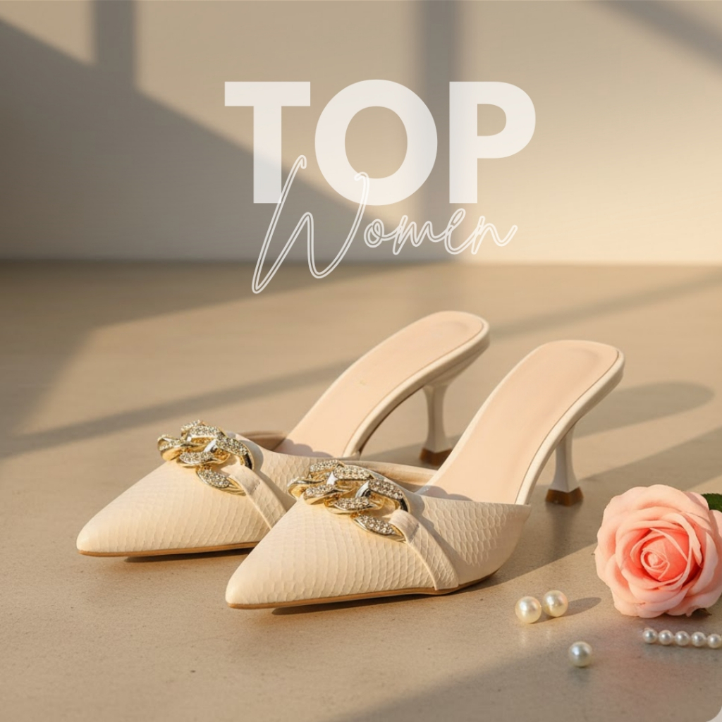 TOPO WOMEN PH 2026 Comfortable Pointed Toe Mules High Heels for Women (Add 1-2 size wide foot)