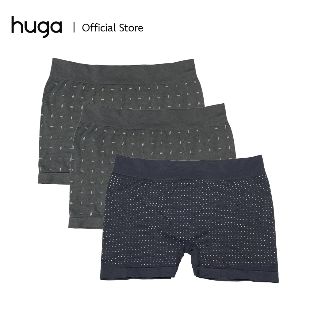 Huga 3 in 1 Printed Alpha Series Seamless Boxer Briefs for Men and Women Unisex S-2XL