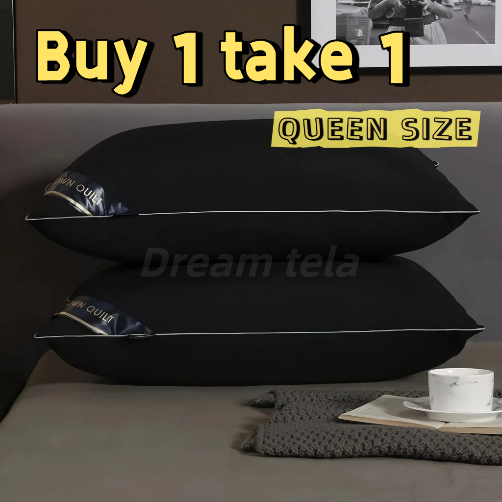 Authentic Hotel Pillow BUY 1 TAKE 1 MAGIC FIBER PILLOW HIGH QUALITY HOTEL PILLOW Queen Size(18*28 )
