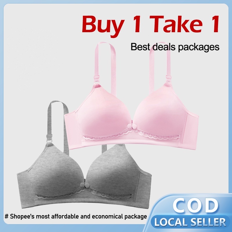 2PCS Nursing Bra Front Buckle Maternity Bra Breastfeeding Bra Wireless Push up Bra Underwear 518