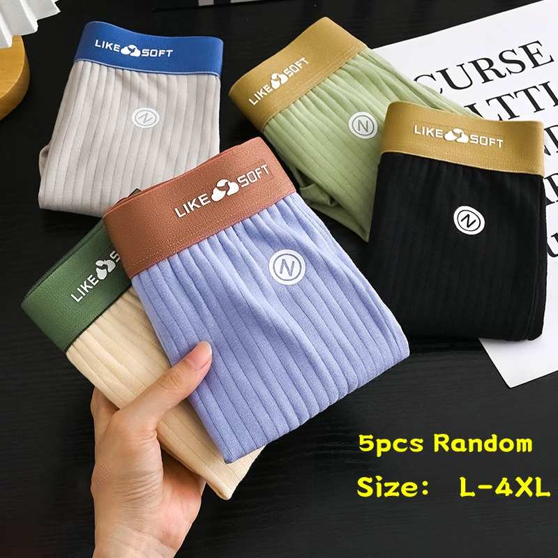 5PCS 10PCS Men's Wicking Cotton Stretch Multi-Color Boxer Briefs