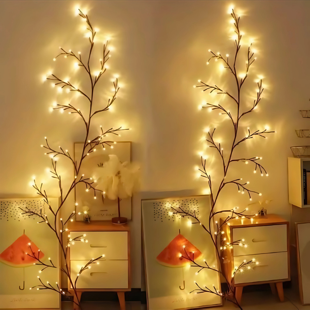 LED Vine Tree String Lights – Flexible Branch Wall Decor with 8 Modes for Home, Party, and Holidays