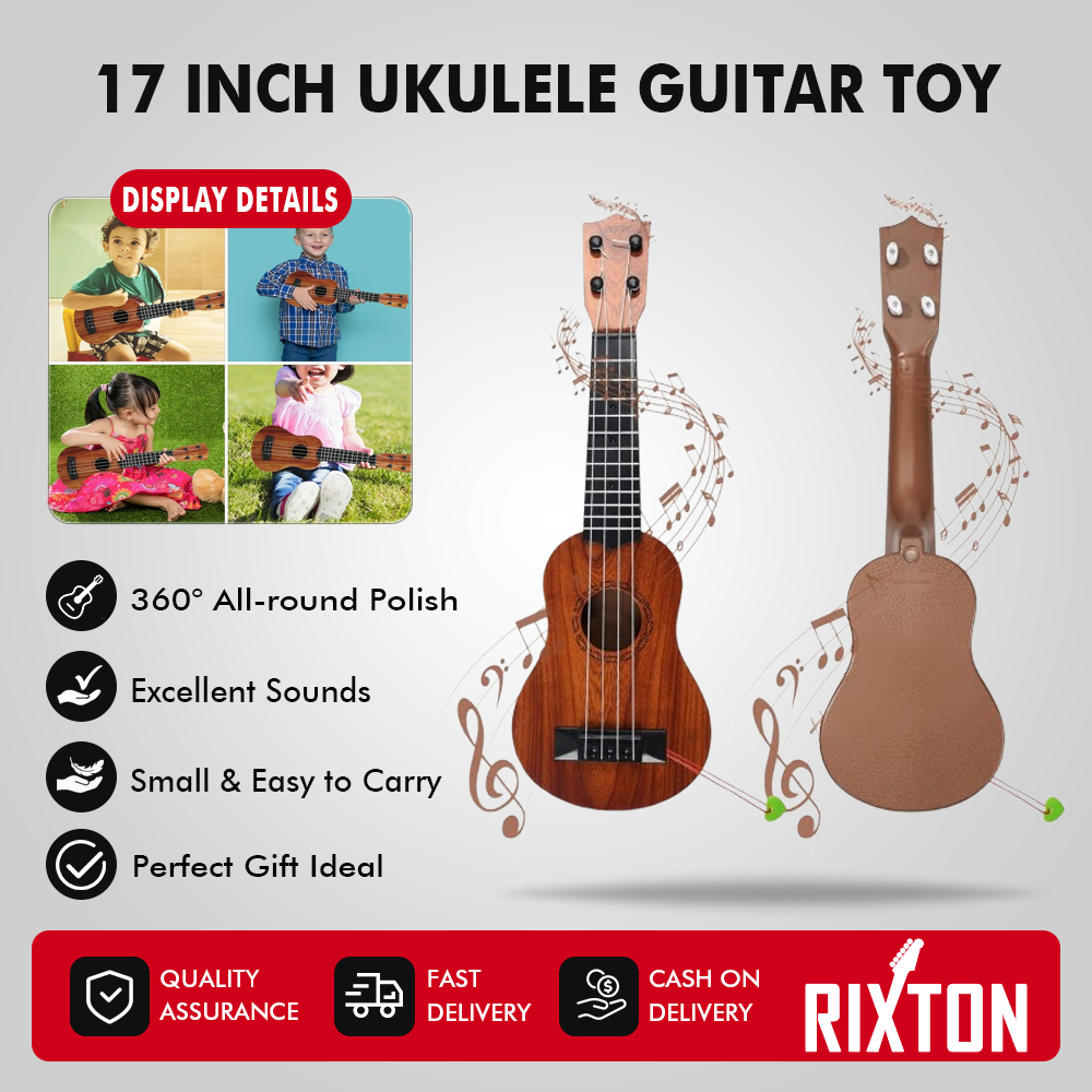 RIXTON 17inch Ukulele Guitar for Kids 4 Strings Mini Guitar Children Musical Instruments Educational