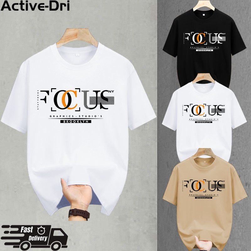 [BUY 1 TAKE 1] FOCUS Design Short-sleeved crew neck casual printed T-shirt for men Active-Smooth