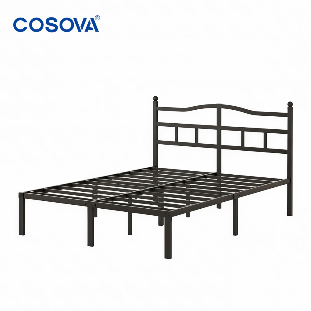 COSOVA Iron Bed Frame Durable Steel Full Heavy Duty Bed Single/Double Steel Bed Frame Home