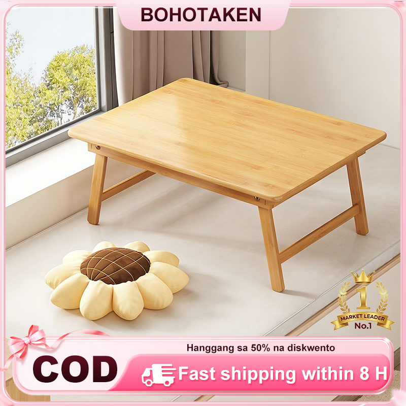 【COD】Foldable Bamboo Laptop Desk Bed Table Study Table Portable Folding Computer Desk For Floor