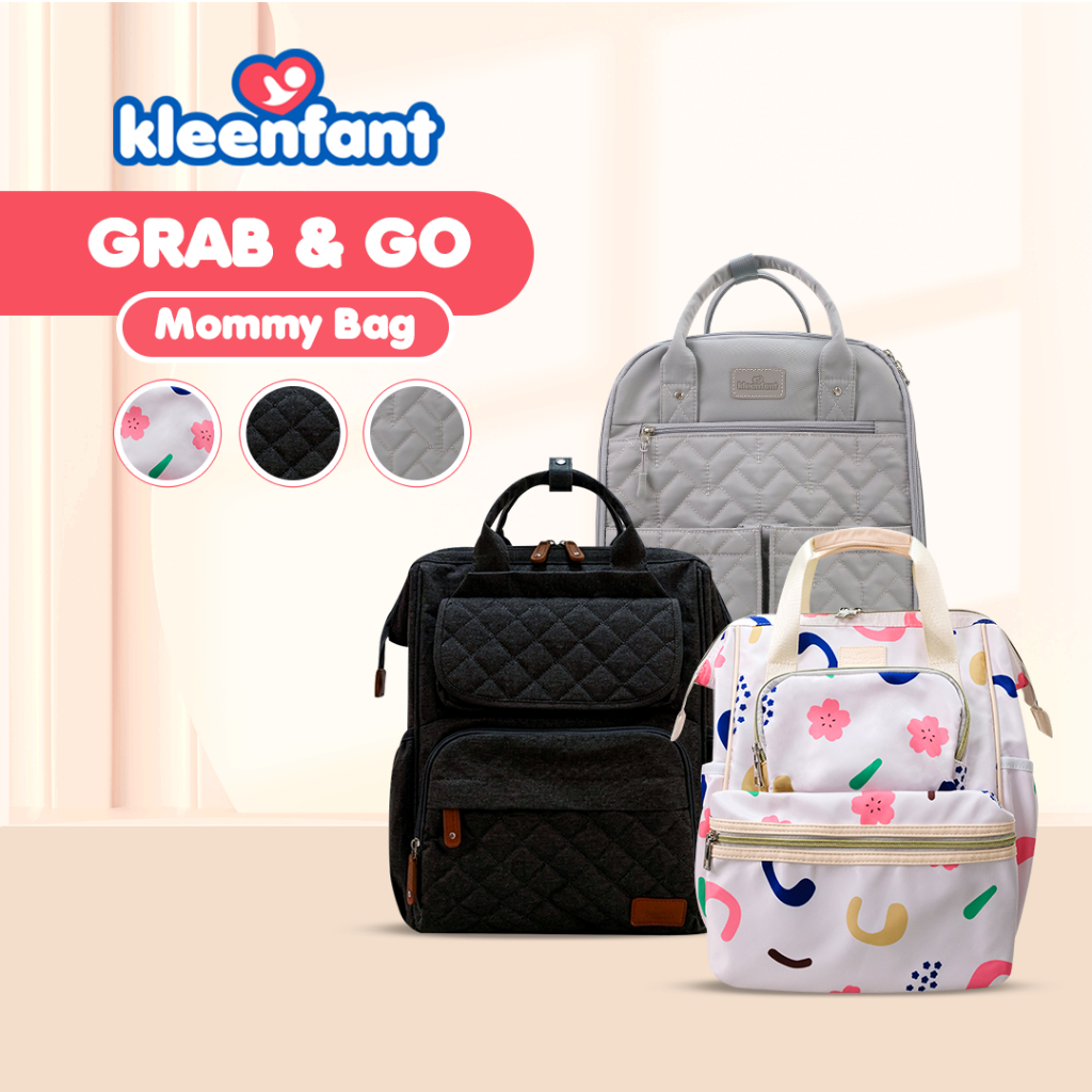 Kleenfant Multifunction Grab & Go Mommy Bag Water Resistant Diaper Backpack with Multiple Pockets