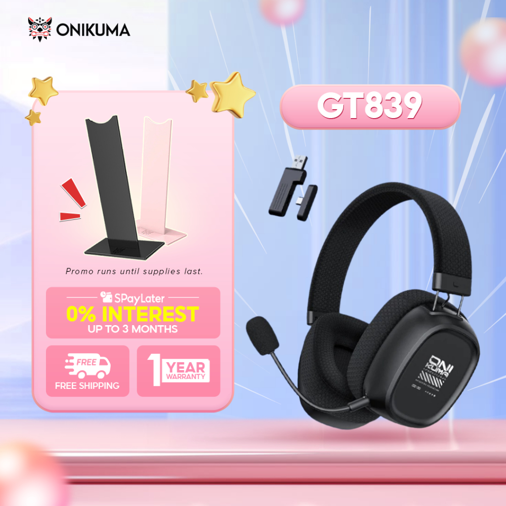 ONIKUMA GT839 Three Mode 2.4G Wireless Bluetooth Wired Head-mounted Gaming Headset Microphone Gaming
