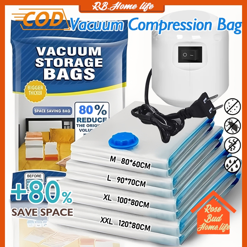 COD travel vacuum bag vacuum storage bag vacuum sealer bag for cloth resealable vacuum bag with Pump