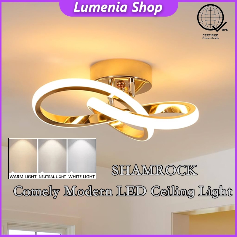 LED Ceiling Light TriColor Shamrock Style Dimmable Chandelier For Living Room Bedroom Porch Lamp
