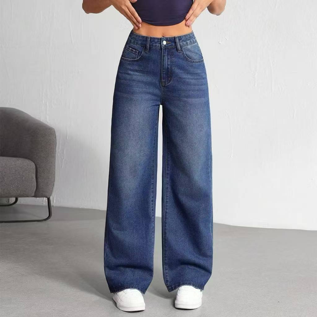Korean Fashion Jeans For Women Casual Loose Baggy Jeans High Waist Wide Leg Pants womenswear women's