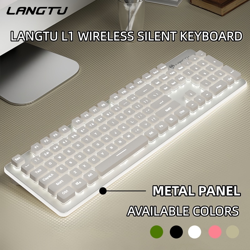 LANGTU L1 Wired Membrane Games and Office Keyboard Wireless Keyboard LED Backlight Slient Keyboard