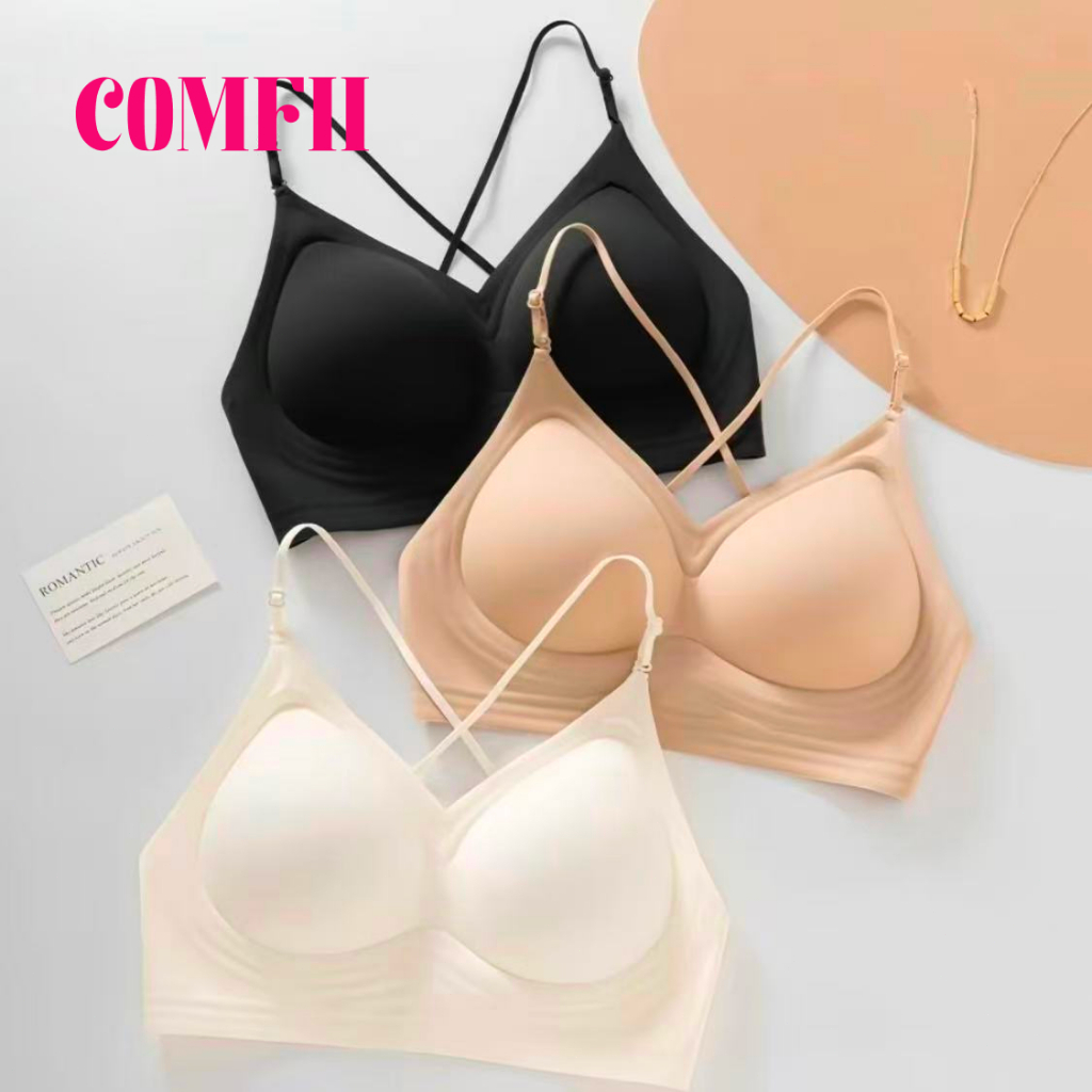 【COMFII】Halter Neck Bra Simple and Elegant Back Design Featuring Thin Straps Comfort Breathability
