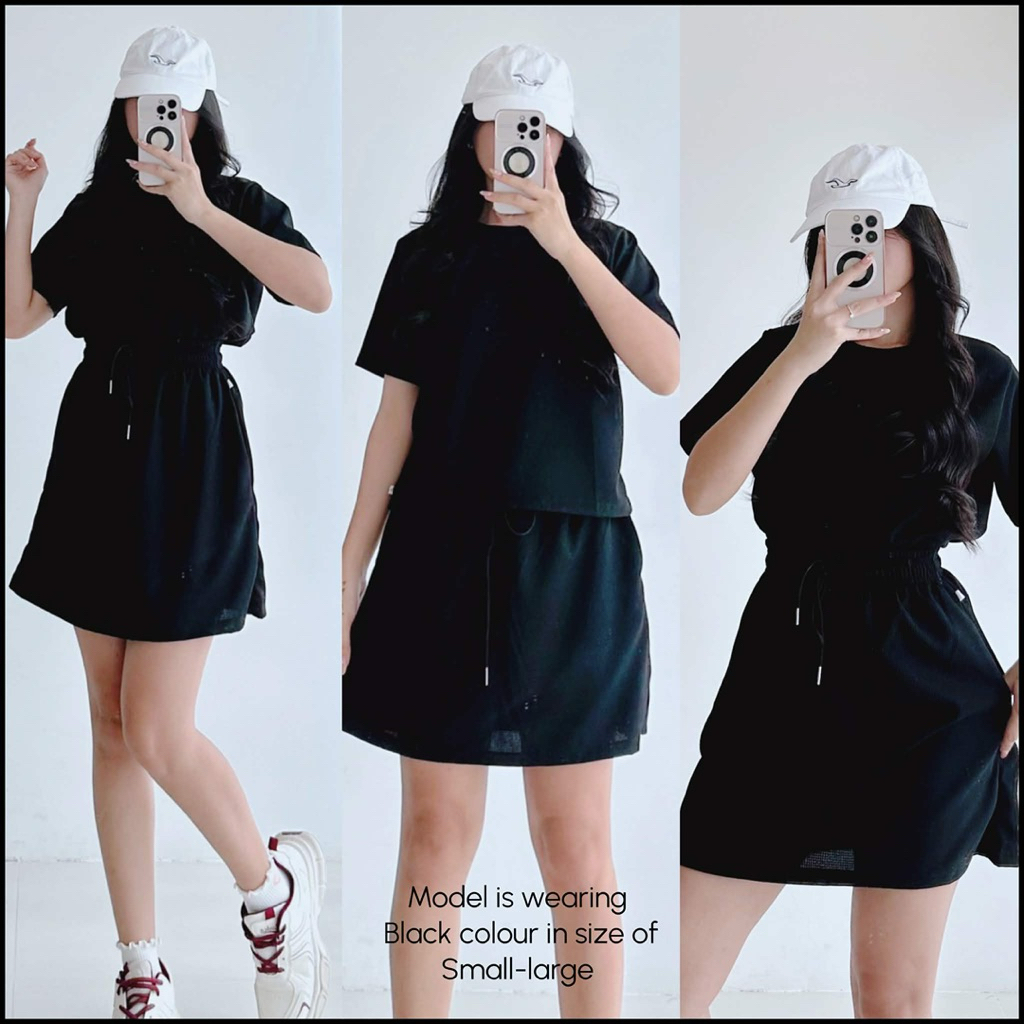 Tali Waffle Terno Top and Skirts for Freesize and Plussize Women’s