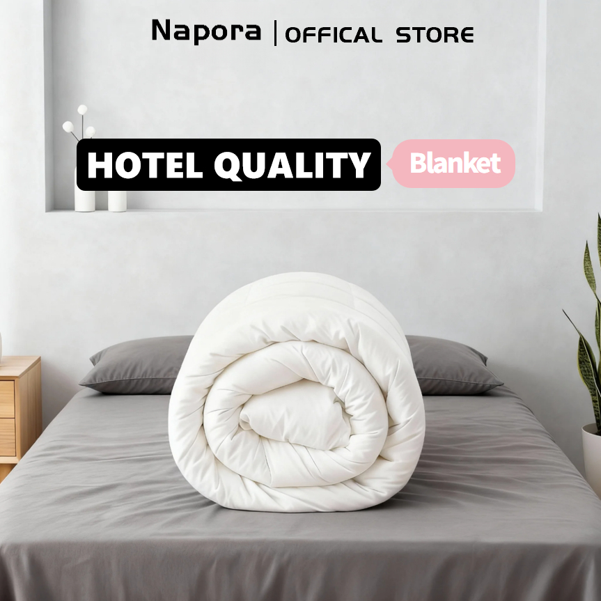 Plain White Cotton Comforter Duvet Filler Blanket Hotel Queen King Size Soft Coz Quality