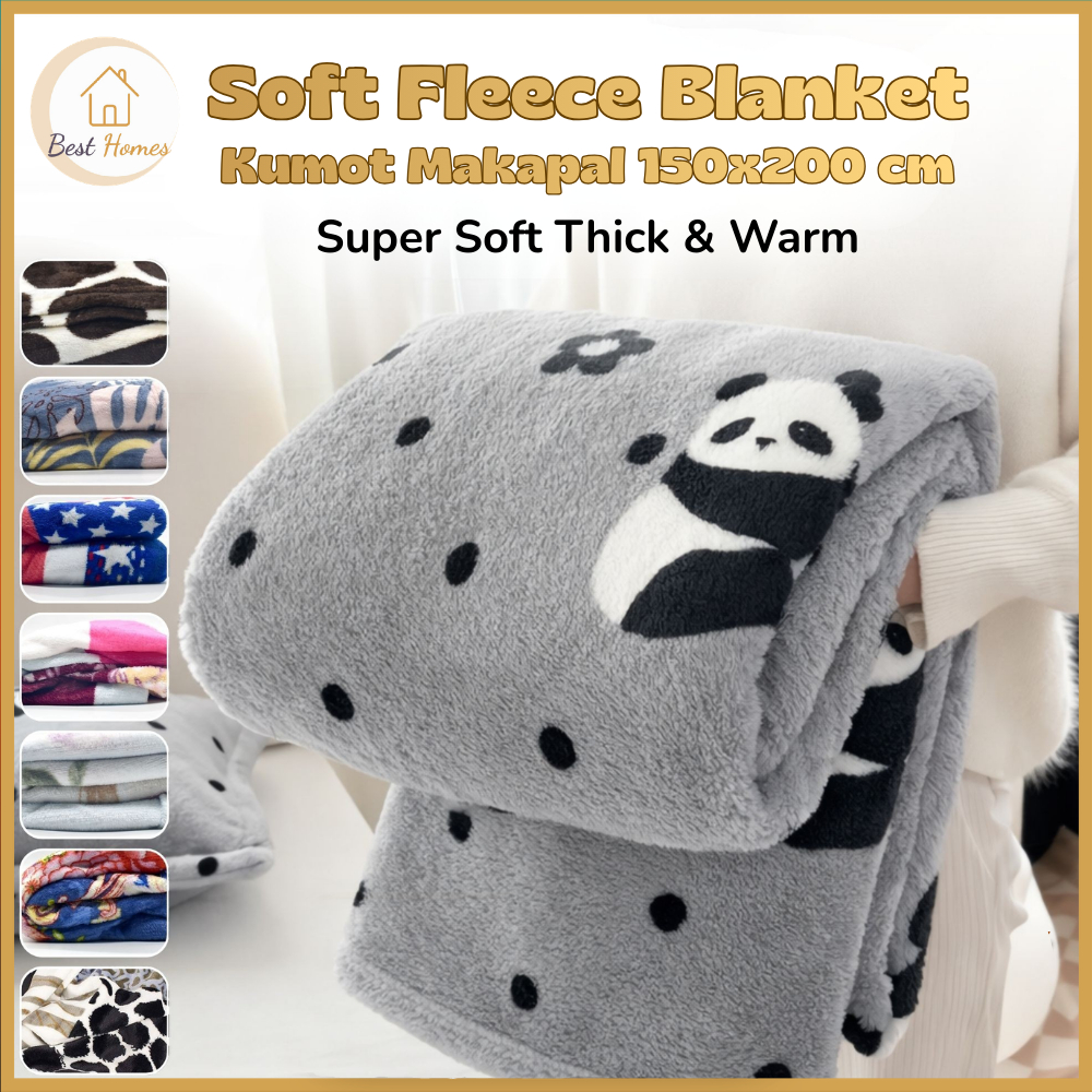 BestHome Soft Fleece Blanket 150x200cm Double Size Kumot Makapal Flannel Blanket Warm Throw Blanket