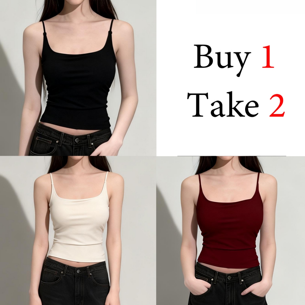 Buy 1 Take 2 (Total of 3) Padded Spagetti Double Lining Sando Casual Comfy Woemswear