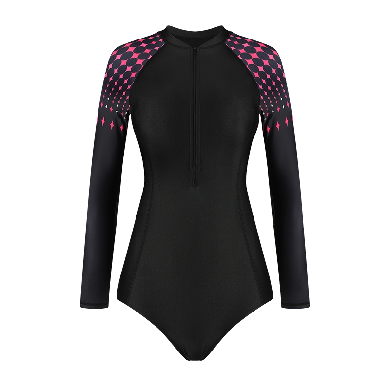 E2313# Women's Swimsuits Rush Guard One piece Long Sleeve With Bra