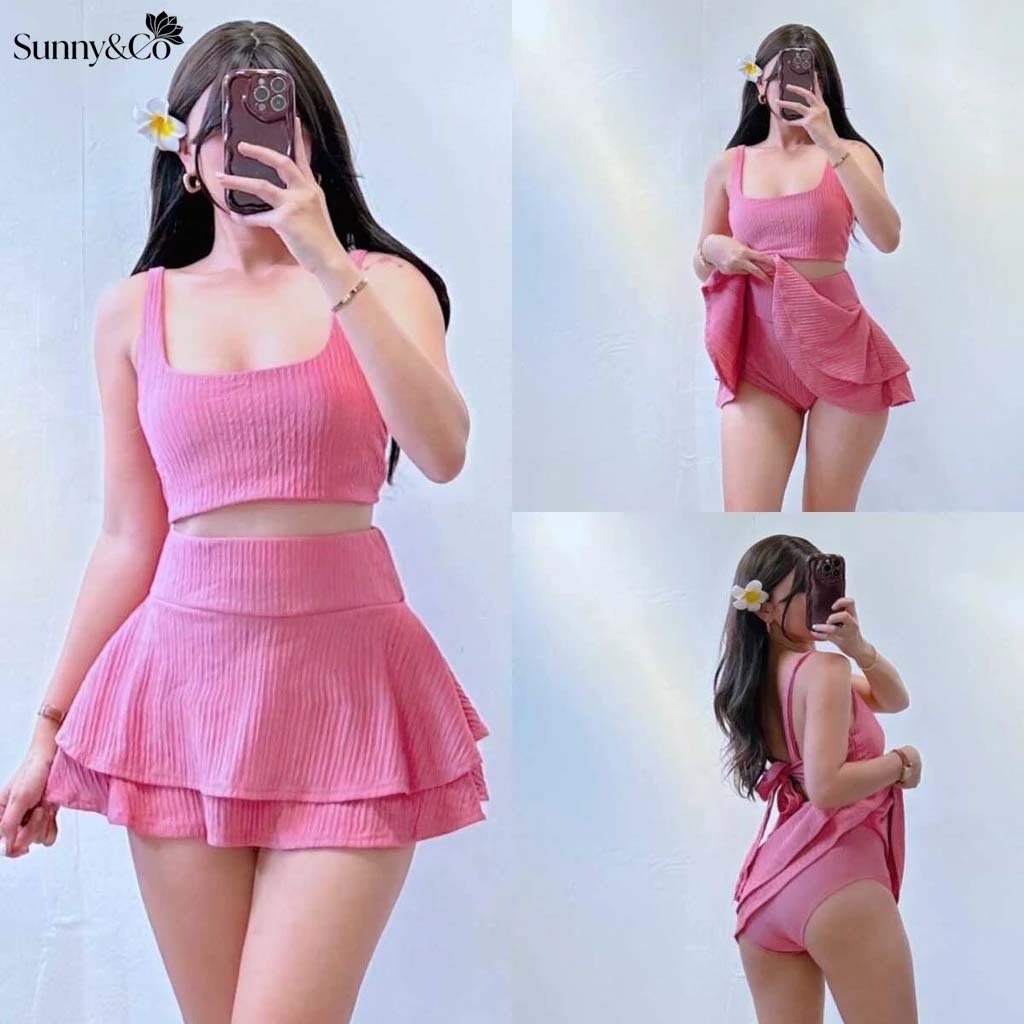 Sunny&Co Camila Two Piece Bark Crepe Fabric Swimsuit