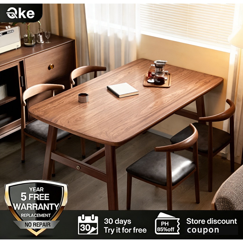 Dining Table Solid Wood Table With 4-6 Chairs Set Home Stable Dining Table For The Living Room