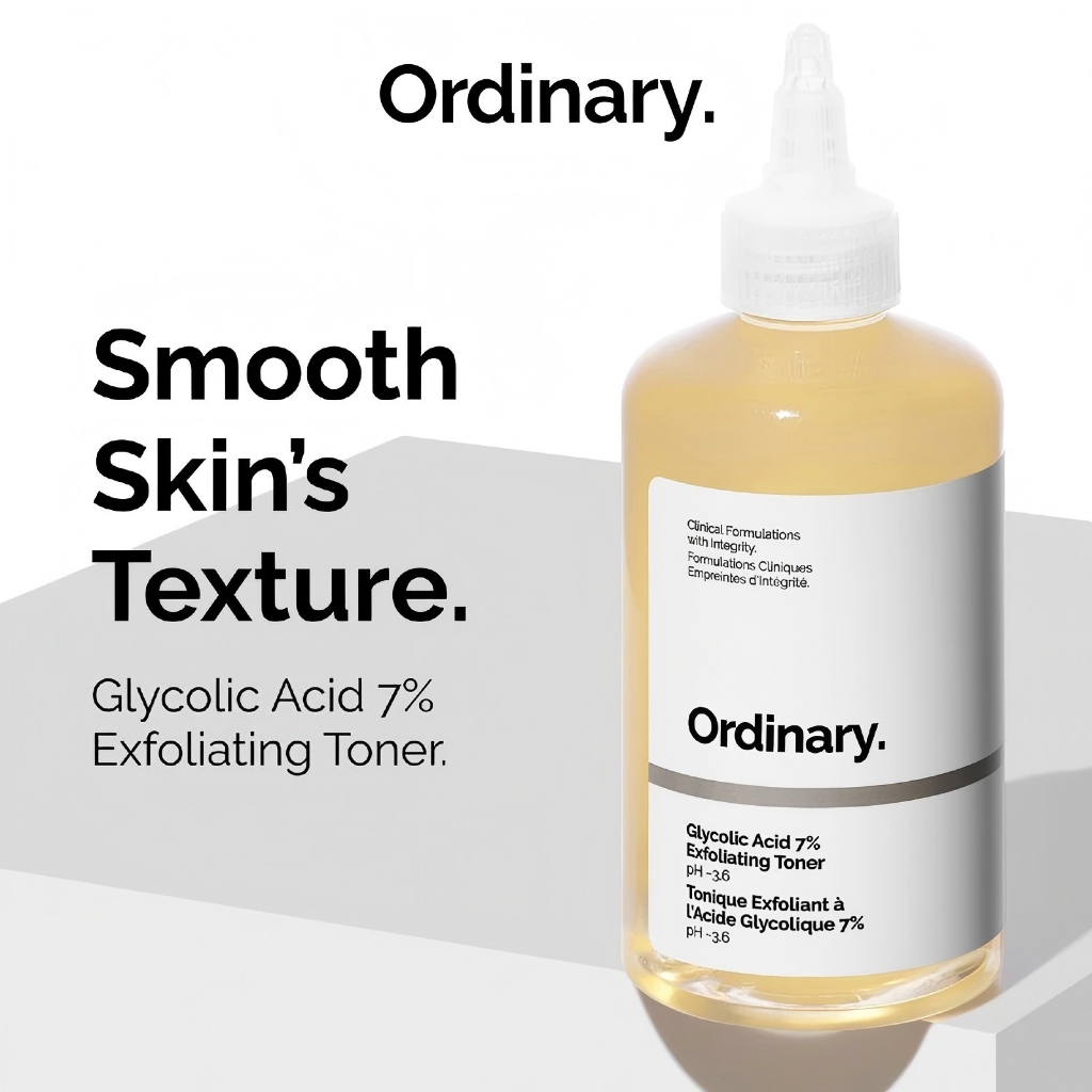 Ordinary Glycolic Acid 7% Exfoliating Toner Brightening Dark Spot Acne Marks Skin Texture Care