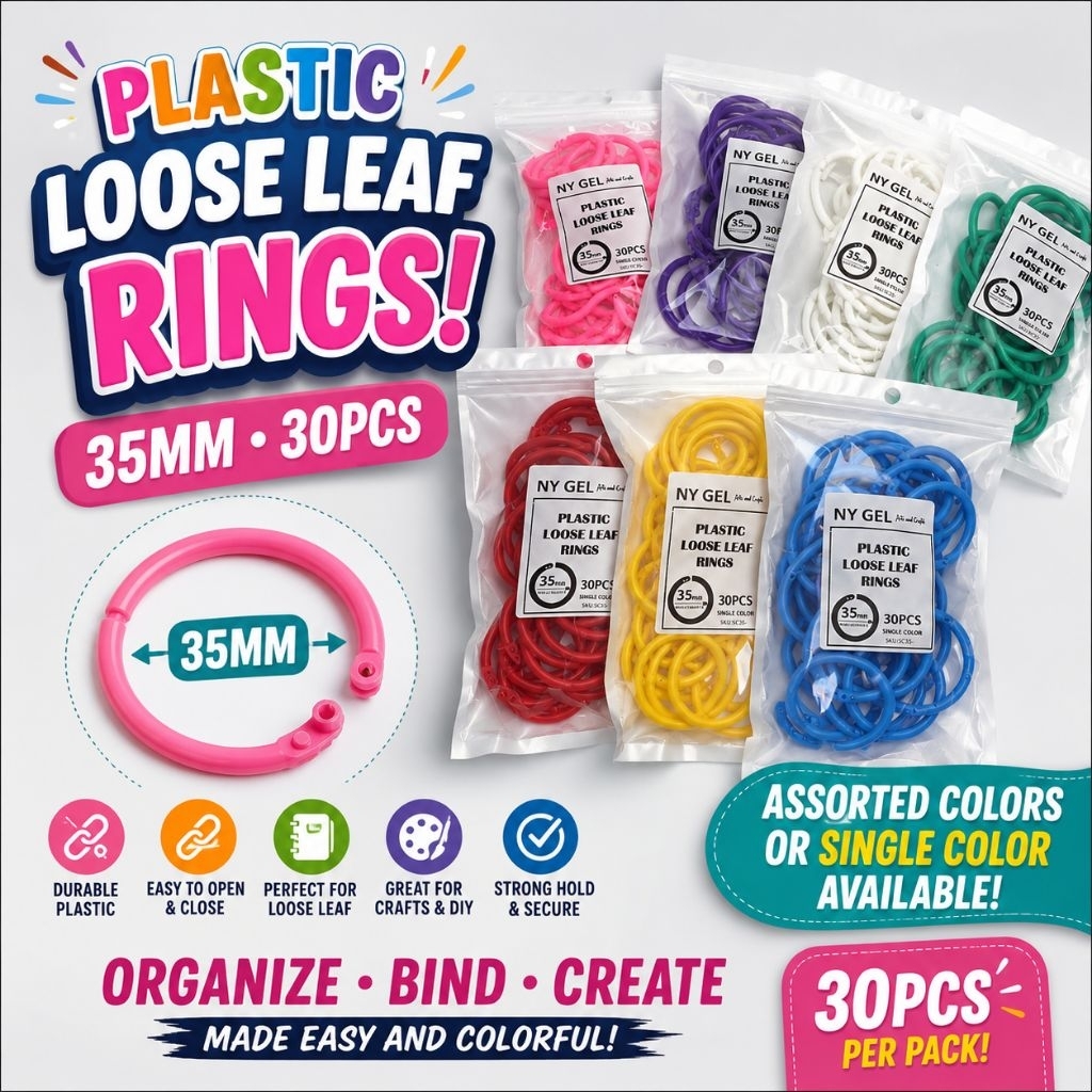 35MM 30PCS Plastic Loose Leaf Rings Binding Rings