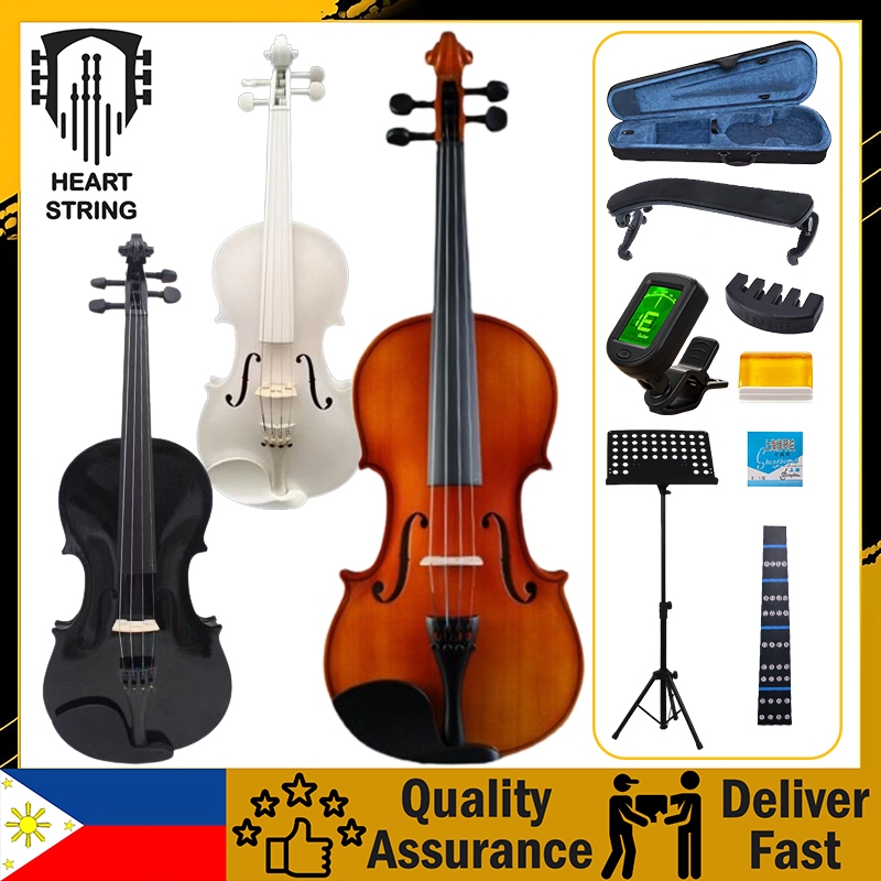 Heart String 3/4 1/8 1/2 1/4 4/4 Violin Instrument Handmade Wooden Violin Set for Adult Kid Beginner